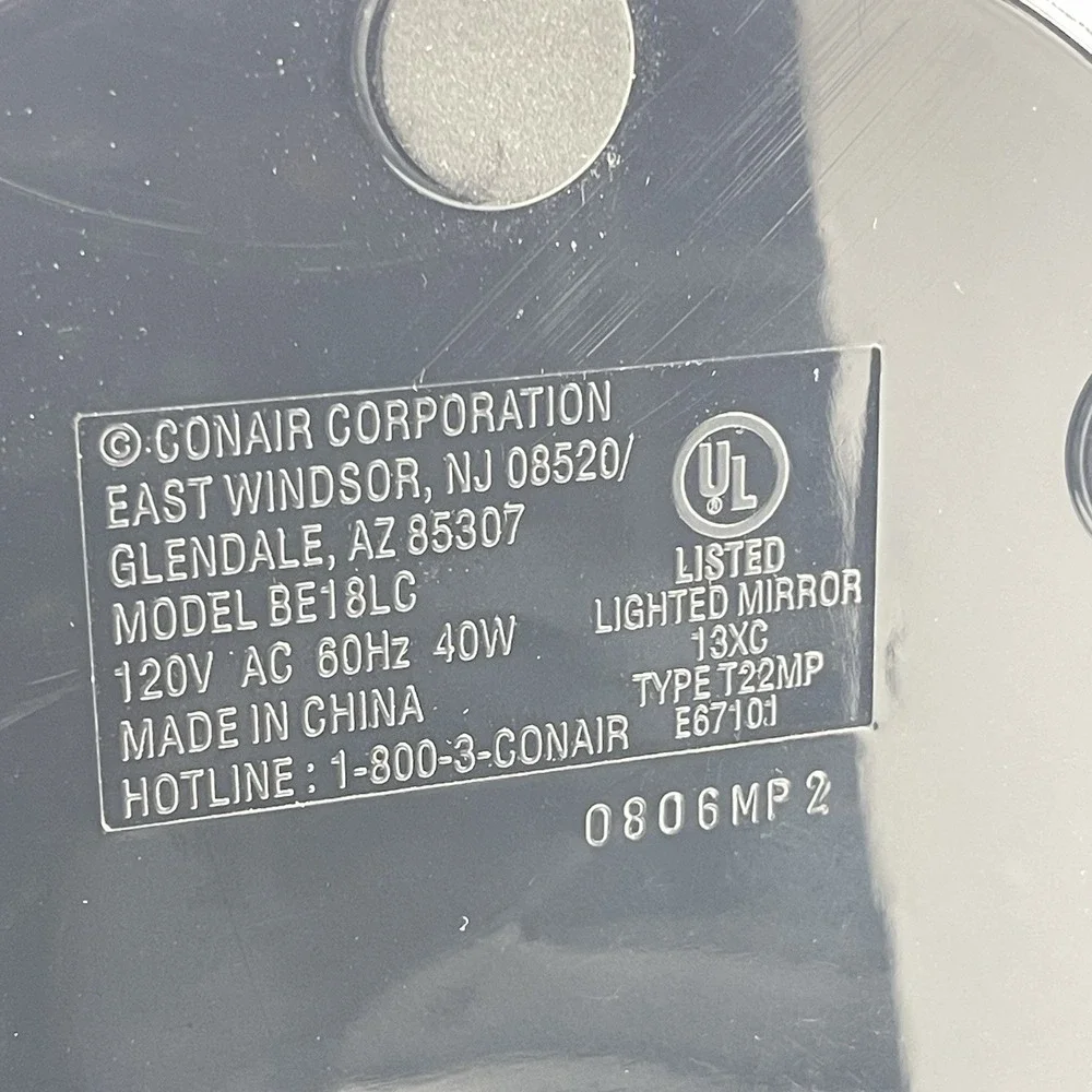 Conair Lighted Double Sided Oval Bathroom Mirror BE18LC 1x and  5x Magnification